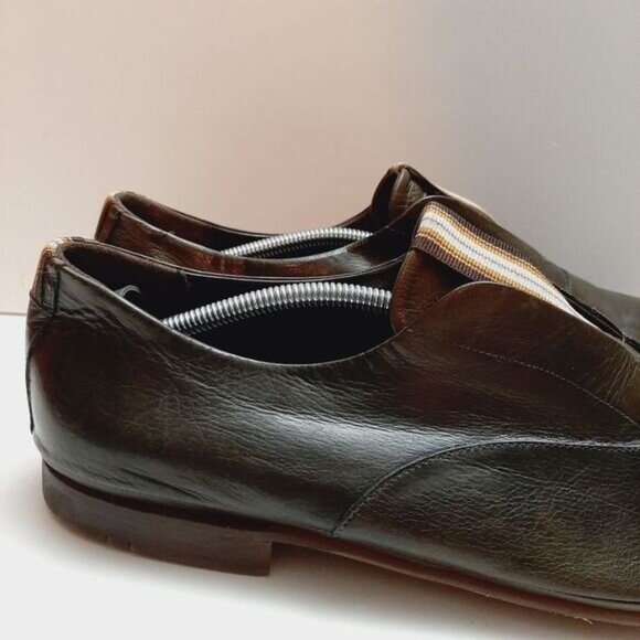 BARRATS 1890 \ Driving Slip-On Loafer Leather Shoes Deep Green Men's Sz US 8.5 - Picture 4 of 16